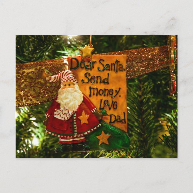 Postal Festiva Querido Papá Noel envía dinero (Anverso)