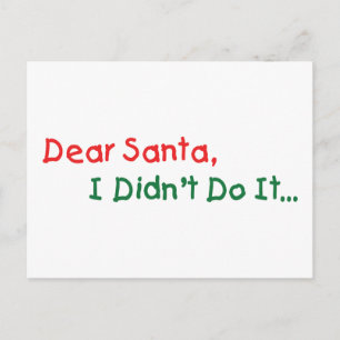 Postal Festiva Querido Santa No Lo Hice - Carta Divertida para Sa