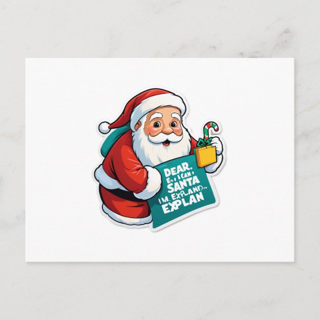 Postal Festiva Querido Santa, Puedo Explicar... (Anverso)