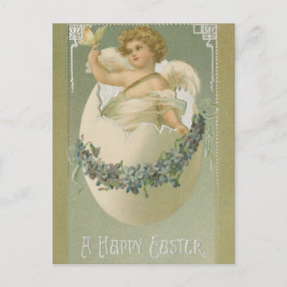 Postal Festiva Querube de Pascua del vintage