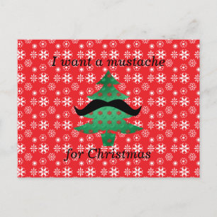Postal Festiva Quiero un bigote para los navidades