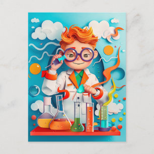 Postal Festiva Químico del futuro soñado para niños
