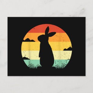 Postal Festiva Rabbit Retro Vintage Estilo Bunny Lover