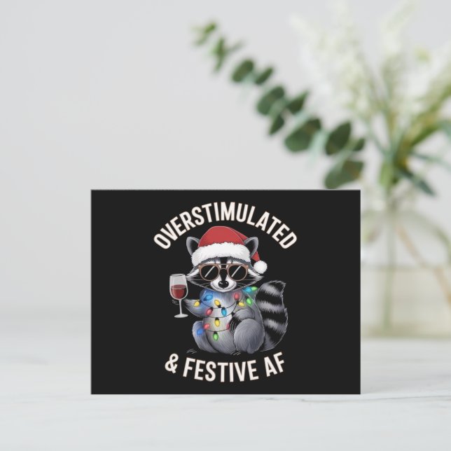 Postal Festiva Raccoon Espresso Lover (Anverso de pie)