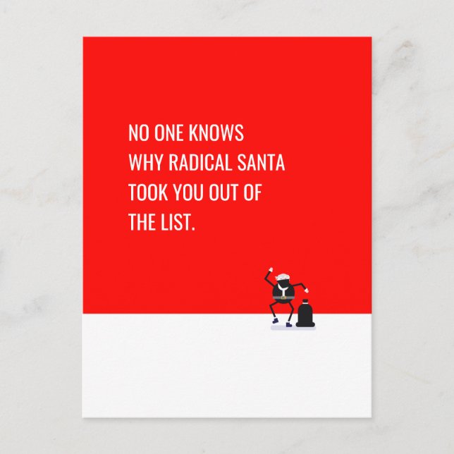 Postal Festiva Radical Santa Claus removList Memes divertidos EDI (Anverso)