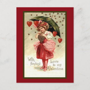 Postal Festiva Rain Hearts Valentine