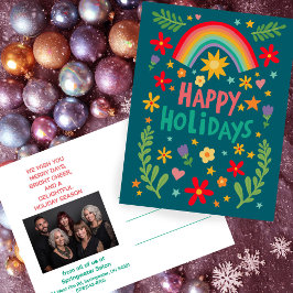 Postal Festiva Rainbow Cute Floral CUSTOM Photo Business Customer