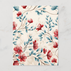 Postal Festiva Rama floral botánica elegante