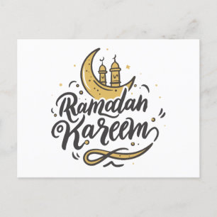 Postal Festiva Ramadan Kareem Crescent Moon avistó el ayuno