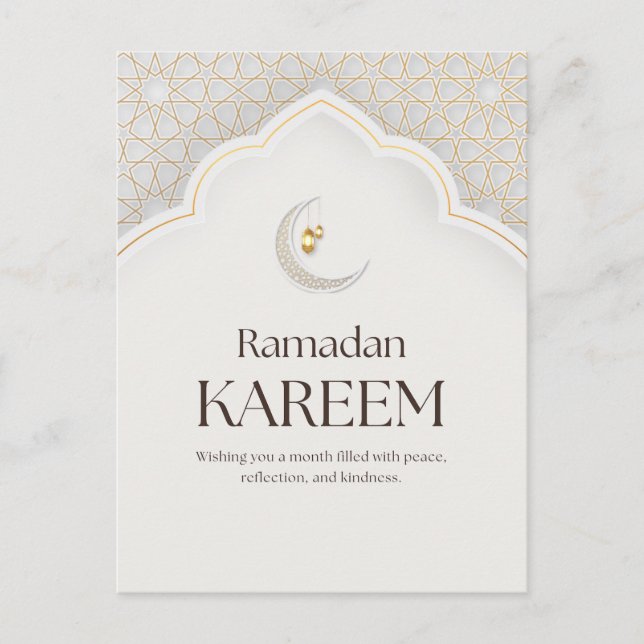 Postal Festiva Ramadan Kareem Lantern & Crescent Art (Anverso)
