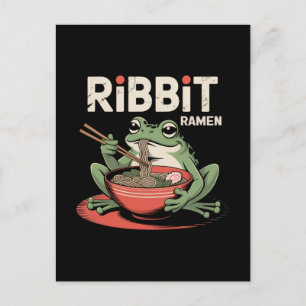 Postal Festiva Rana Comer Ramen Cinta divertida Ramen