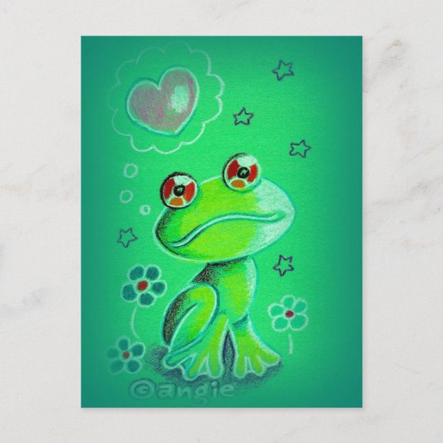 Postal Festiva Rana de amor de San Valentín (Anverso)