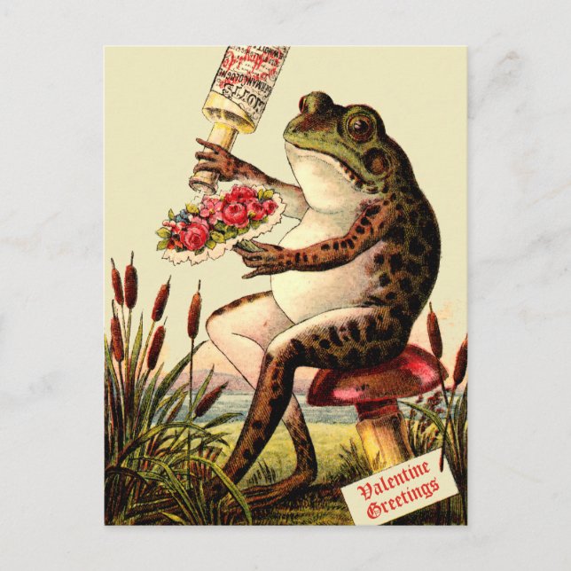 Postal Festiva Rana divertida de la era victoriana en Toadstool V (Anverso)
