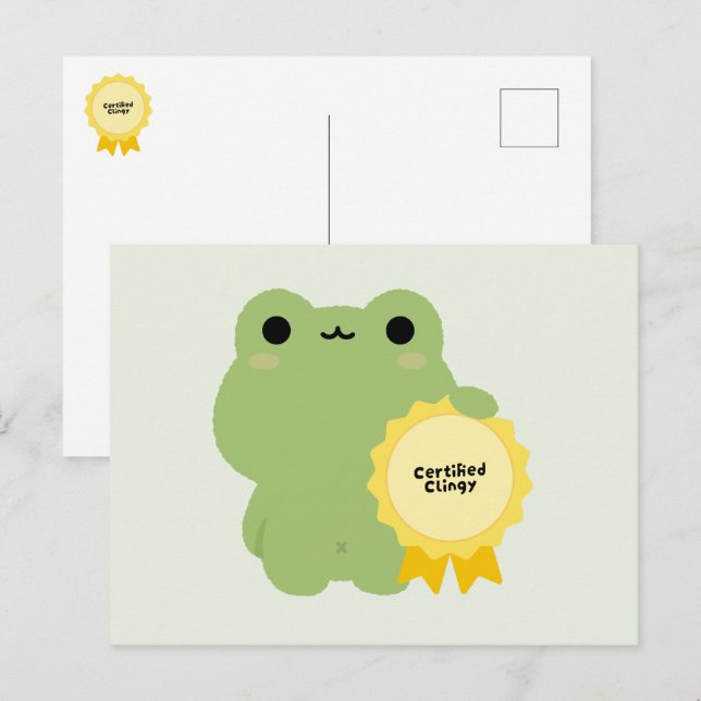 Postal Festiva Rana Pegajosa Certificada (Anverso / Reverso)