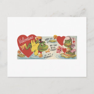 Postal Festiva Ranas vintage Valentine