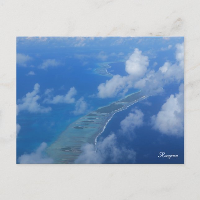 Postal Festiva Rangiroa desde avión (Anverso)