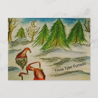Postal Festiva Rara pintura de santa