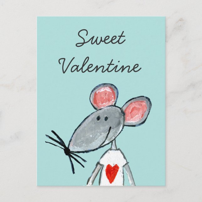 Postal Festiva Ratón del amor (Anverso)