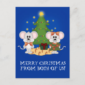 Postal Festiva Ratones Navidades con Personalizable de texto
