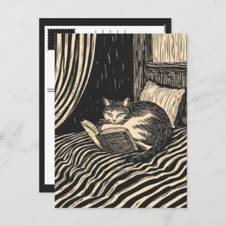 Postal Festiva reading cat
