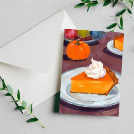 Postal Festiva Rebanada de pastel de calabaza | Feliz Día de Acci