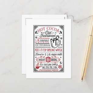 Postal Festiva Receta de cacao caliente a la antigua