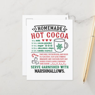 Postal Festiva Receta de chocolate caliente del Polo Norte