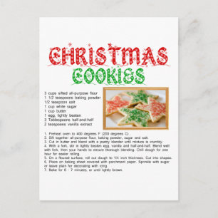 Postal Festiva Receta de cookies de navidades