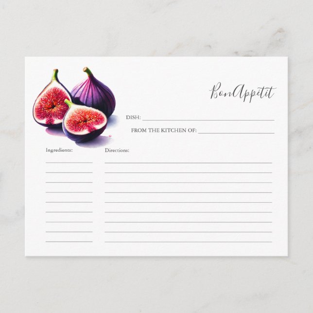 Postal Festiva Receta de fruta de la receta de la novia (Anverso)