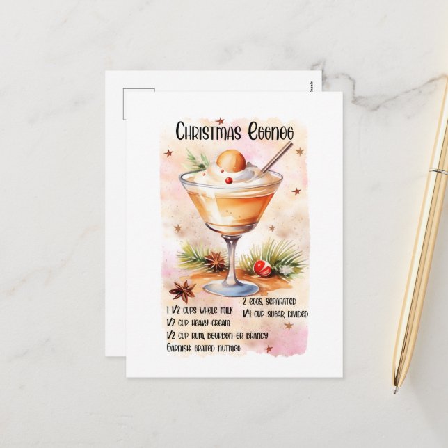 Postal Festiva Receta de huevo de Navidades festivos (Anverso/Reverso In Situ)