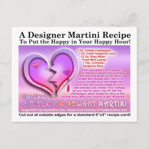 Postal Festiva Receta de Martini para el Día de San Valentín Afte
