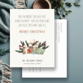 Postal Festiva Recibir regalos navideños divertidos te hace feliz