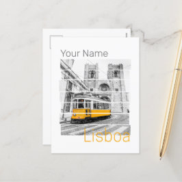Postal Festiva Recuento de tranvía para vacaciones en Portugal vi
