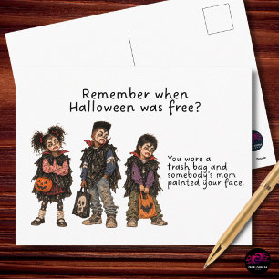 Postal Festiva Recuerda Cuando Halloween Era Gratis Niños Vampiro