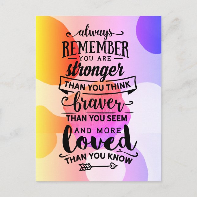 Postal Festiva Recuerda, eres más fuerte (Anverso)