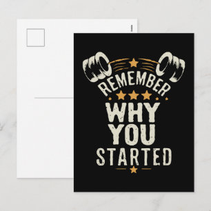 Postal Festiva Recuerda Por Qué Empezaste. Motivación de Gimnasio
