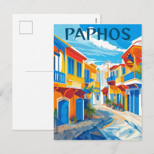 Postal Festiva Recuerdo de Pafos, Chipre