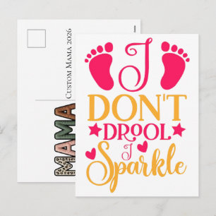 Postal Festiva Recuerdo de Pies de Bebé Falsos Custom Mama 2026