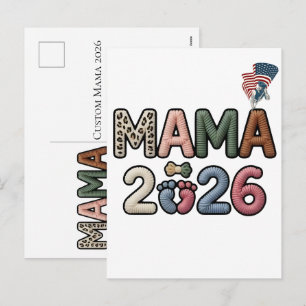 Postal Festiva Recuerdo de Pies de Bebé Falsos Mama Personalizada
