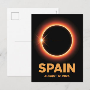 Postal Festiva Recuerdo del camino de la totalidad del eclipse de
