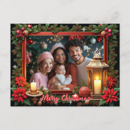 Postal Festiva Recuerdo navideño acogedor con foto propia
