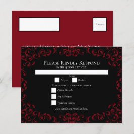 Postal Festiva Red & Black Swirl Gothic Boda