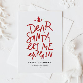 Postal Festiva Red Dear Santa Me deja explicar a Navidades gracio