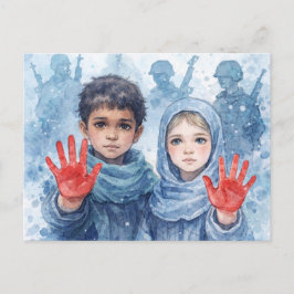 Postal Festiva Red Hand Day Postcard Hope for Children