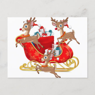 Postal Festiva Red Sleigh