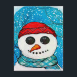Postal Festiva Reflexiones Navidades Snowman Folk Art COLLECT<br><div class="desc">También disponible en bolsas de regalo anchas y medianas, cajas de regalo, papel de envoltura, etiquetas de regalo personalizadas y 3 tipos de papel tisular, además de postales fotográficas familiares personalizadas y imanes y tarjetas de saludo de 5x7, puzzles de jigsaw, cadenas de teclas cuadradas y colgantes para ideas de...</div>