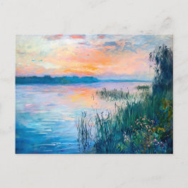 Postal Festiva Reflexiones sobre el río Otoño Sunrise