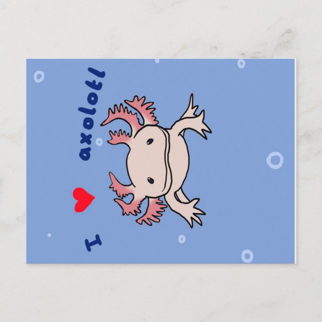 Postal Festiva Regalo de Axolotl | Axolotl Lindo para Cumpleaños (Anverso)