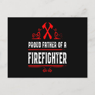 Postal Festiva Regalo de bomberos   Orgulloso Padre De Un Bombero