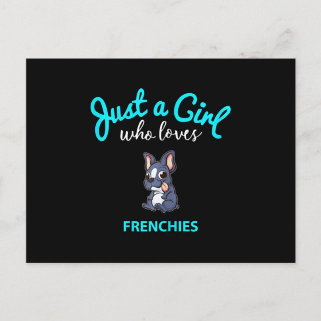 Postal Festiva Regalo de Bulldog Francés para niñas y niños (Anverso)